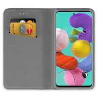 Кожен калъф тефтер и стойка Magnetic FLEXI Book Style за Samsung Galaxy A51 A515F син 